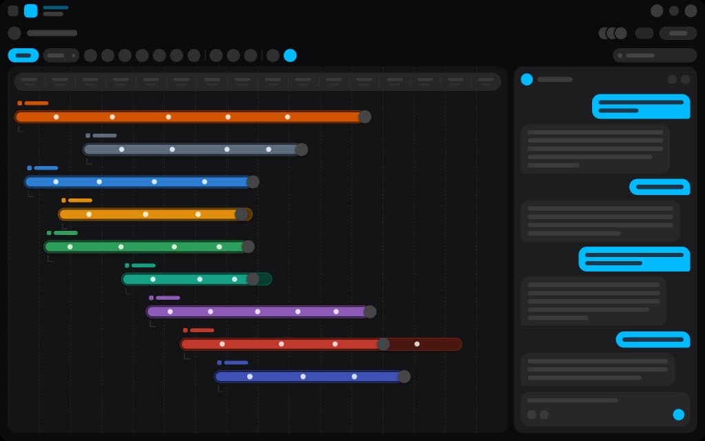 Linecept canvas timeline with chat sidebar